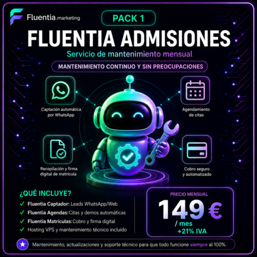 Pack 1 · Fluentia Admisiones — Mantenimiento mensual